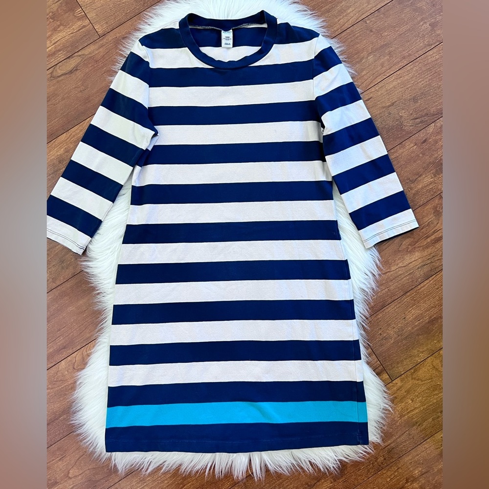 Old Navy Wide Striped Cotton Knit Long Sleeve Dress-Size S